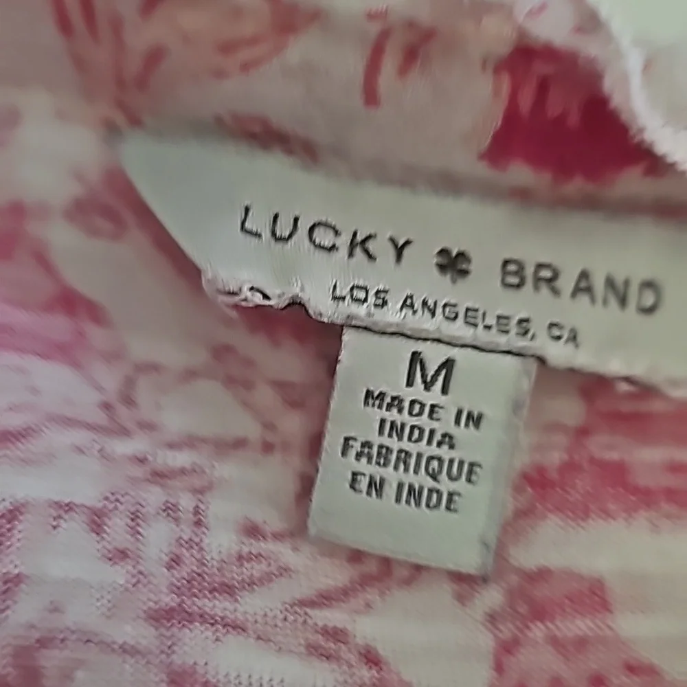 Lucky Brand pink and white blouse - Picture 2 of 10